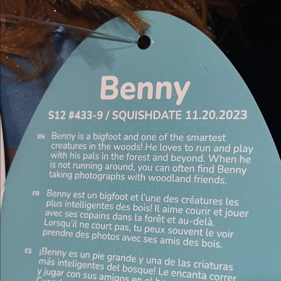 Benny the Bigfoot Cute Plush Toy with Fluffy Ears - Picture 4 of 4